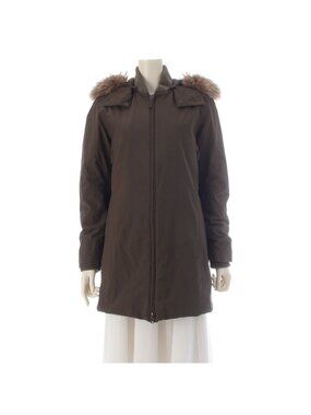 Prada Sport Polyester Padding Fur Long Military Jacket Khaki 40